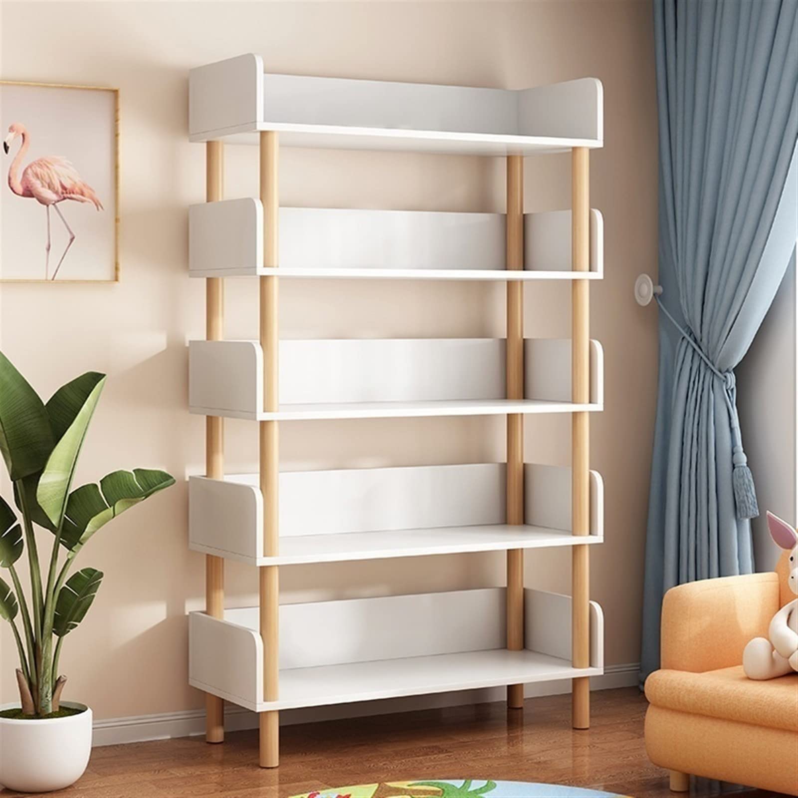 Open Bookshelf Multi-Layer Floor-to-Ceiling Shelf, Simple